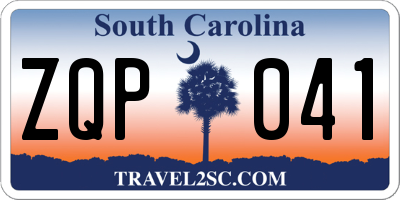 SC license plate ZQP041