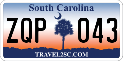 SC license plate ZQP043