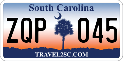 SC license plate ZQP045