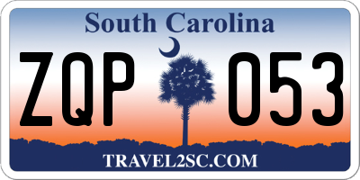 SC license plate ZQP053