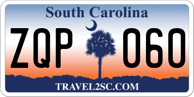 SC license plate ZQP060