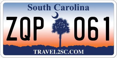 SC license plate ZQP061
