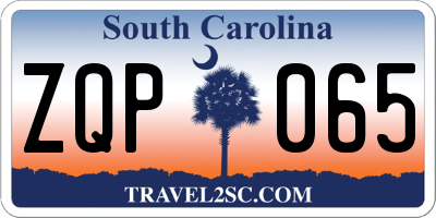 SC license plate ZQP065