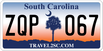 SC license plate ZQP067