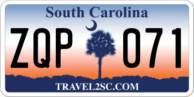 SC license plate ZQP071