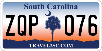 SC license plate ZQP076