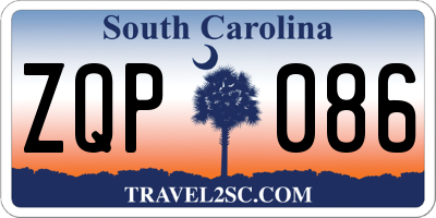 SC license plate ZQP086