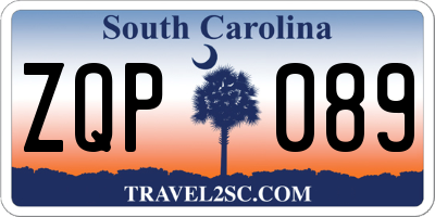 SC license plate ZQP089