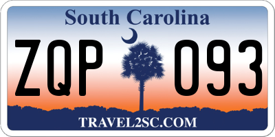 SC license plate ZQP093