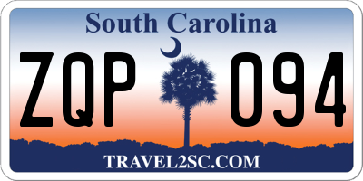 SC license plate ZQP094