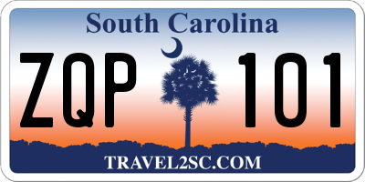 SC license plate ZQP101