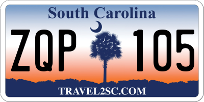SC license plate ZQP105