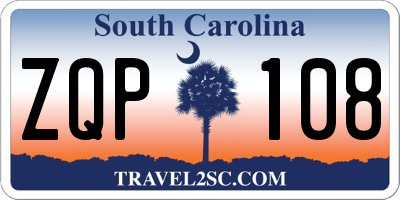 SC license plate ZQP108