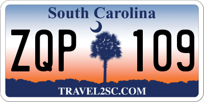 SC license plate ZQP109