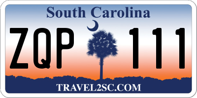 SC license plate ZQP111