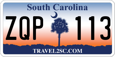 SC license plate ZQP113