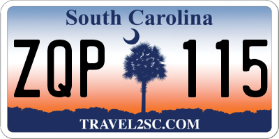 SC license plate ZQP115