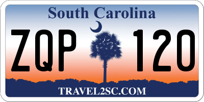SC license plate ZQP120