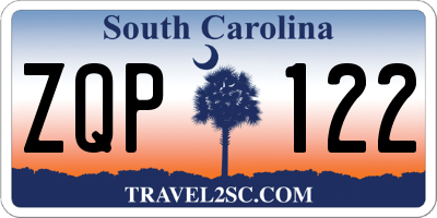SC license plate ZQP122