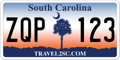 SC license plate ZQP123