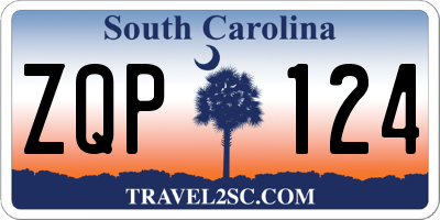 SC license plate ZQP124