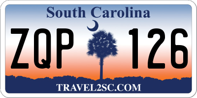 SC license plate ZQP126