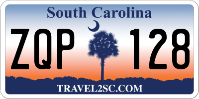 SC license plate ZQP128