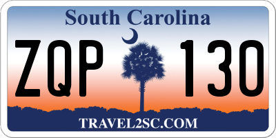 SC license plate ZQP130