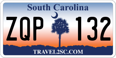 SC license plate ZQP132