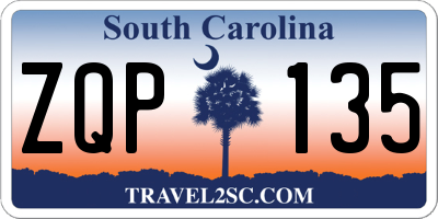 SC license plate ZQP135