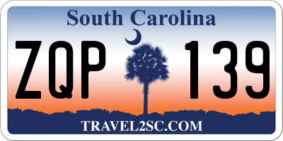 SC license plate ZQP139