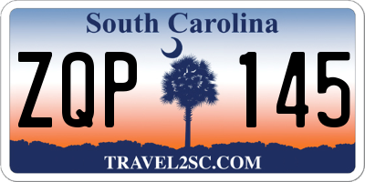 SC license plate ZQP145