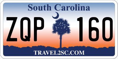 SC license plate ZQP160