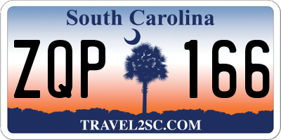 SC license plate ZQP166