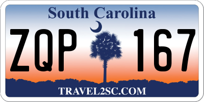 SC license plate ZQP167