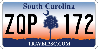 SC license plate ZQP172