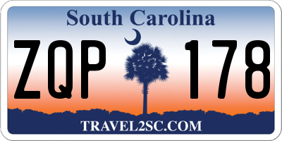 SC license plate ZQP178