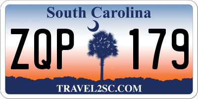 SC license plate ZQP179