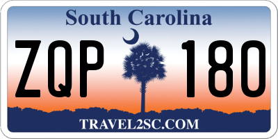 SC license plate ZQP180