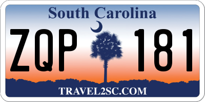 SC license plate ZQP181