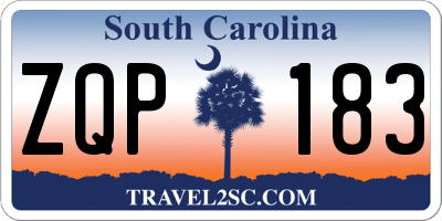 SC license plate ZQP183