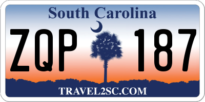 SC license plate ZQP187