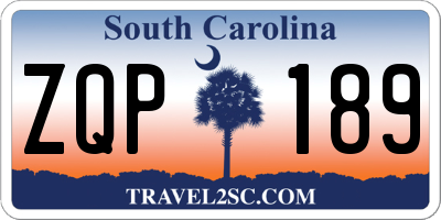 SC license plate ZQP189