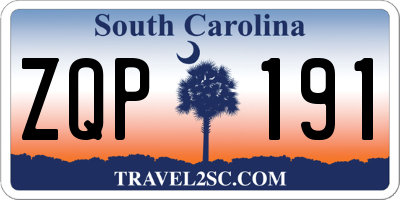 SC license plate ZQP191