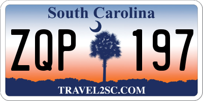 SC license plate ZQP197