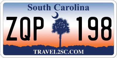 SC license plate ZQP198