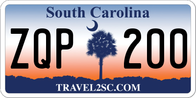 SC license plate ZQP200