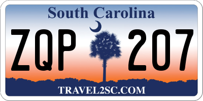 SC license plate ZQP207