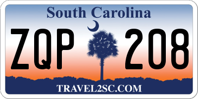 SC license plate ZQP208