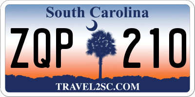 SC license plate ZQP210